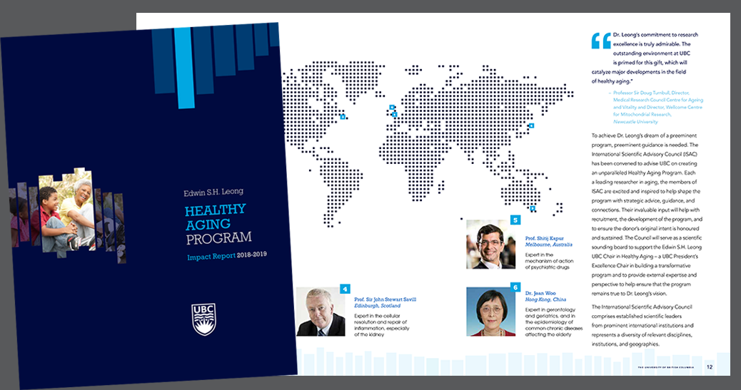 The UBC Healthy Aging Program report designed by Addon Creative